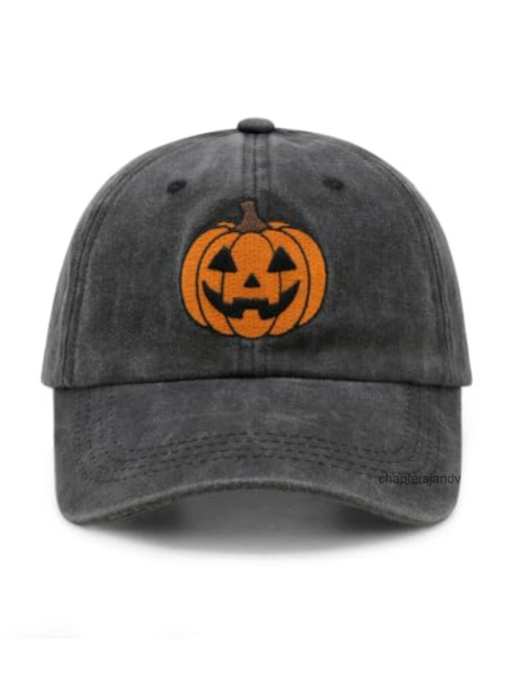 Pumpkin Face Embroidered Baseball Cap Adjustable Fall Hat Halloween